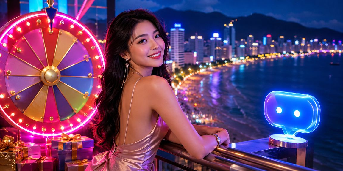Khung cảnh bãi biển Côn Đảo với bàn roulette, gợi lên trải nghiệm casino trực tuyến thú vị tại Việt Nam